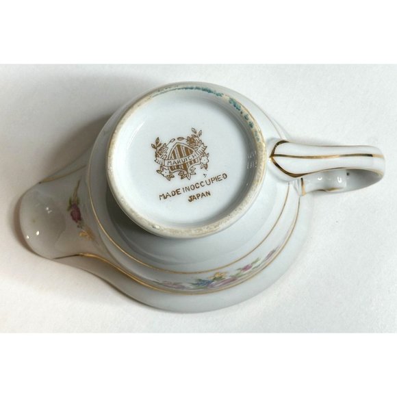 Maruichi Sugar Bowl Creamer Server China Set 40s Pink Roses Gold Discontinued - Picture 6 of 16